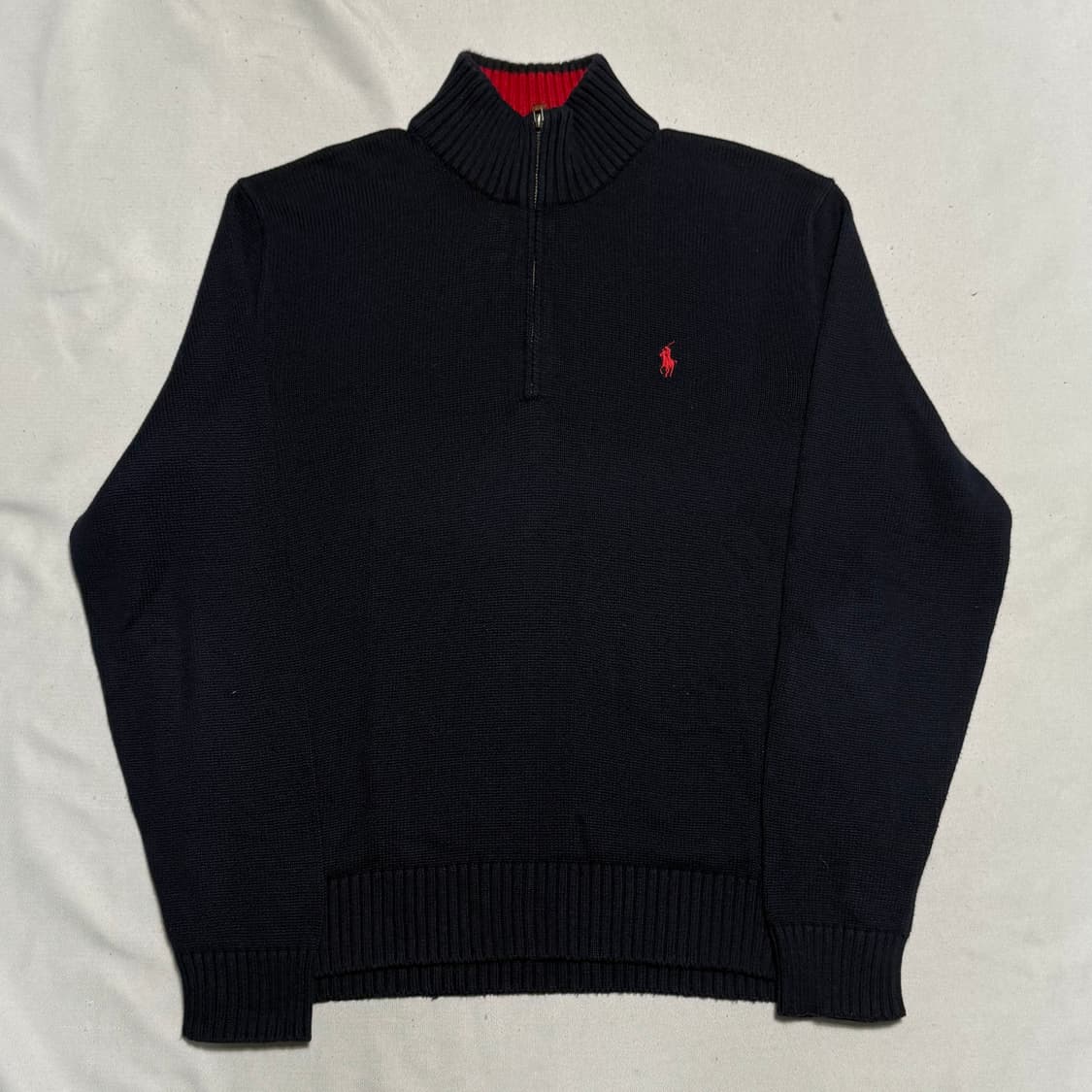 XL 폴로랄프로렌 네이비 반집업 니트 상품이미지2