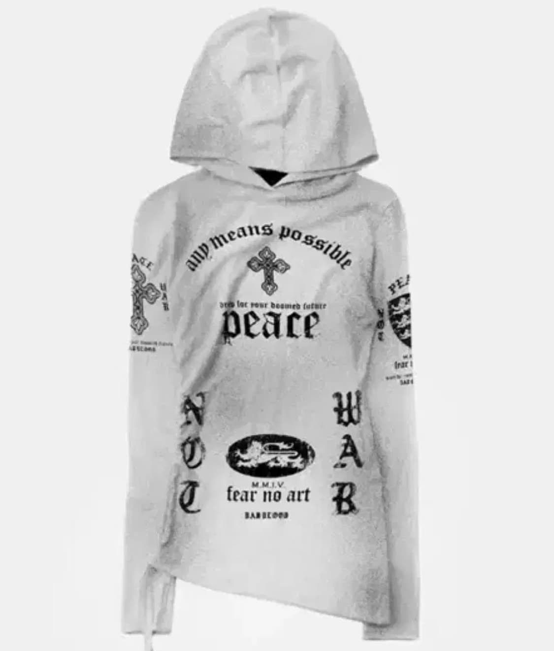 배드블러드 슬림컷아웃후드 양도 화이트 상품이미지1