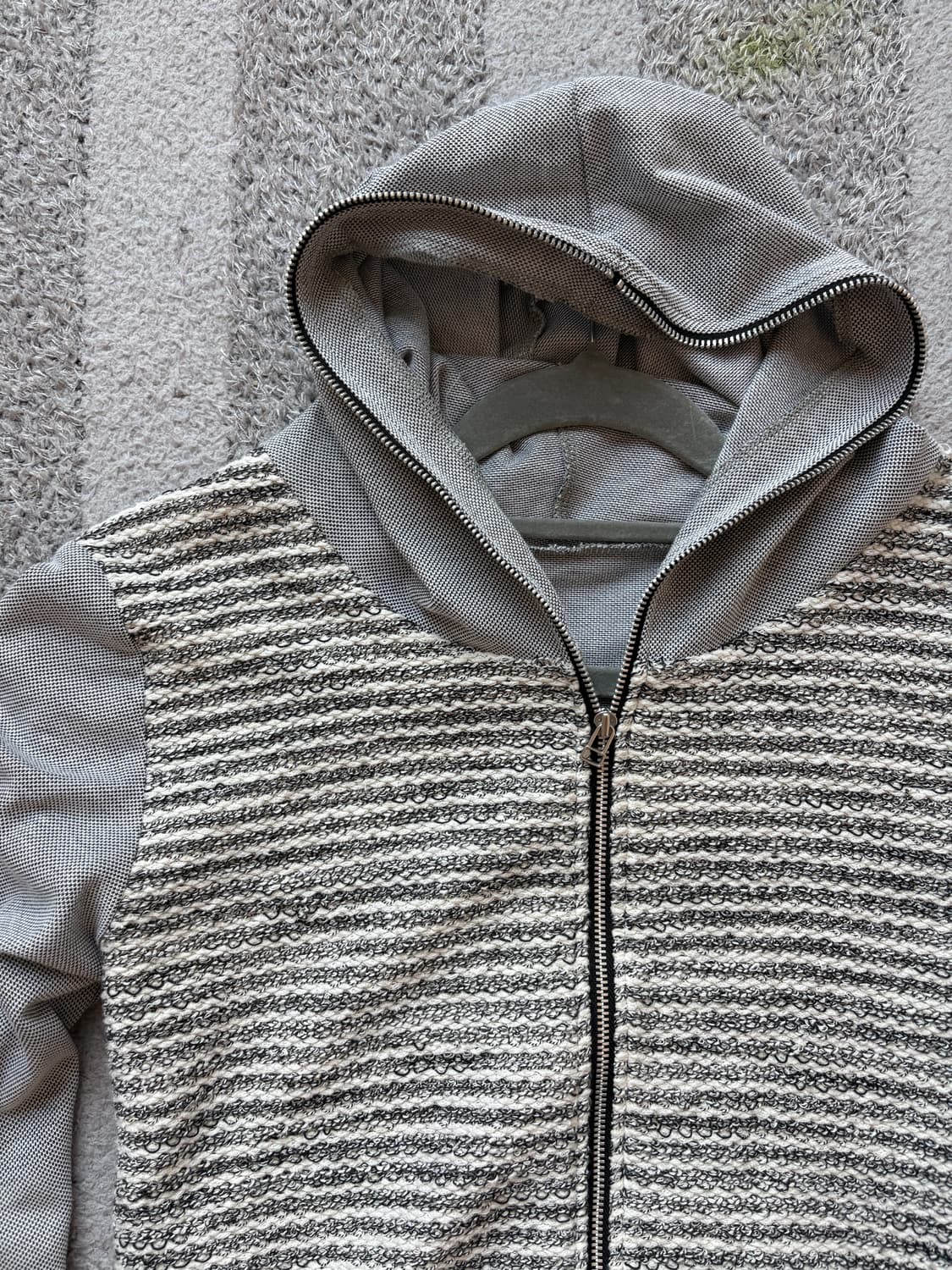 믹스 텍스처 후드집업 상품이미지2