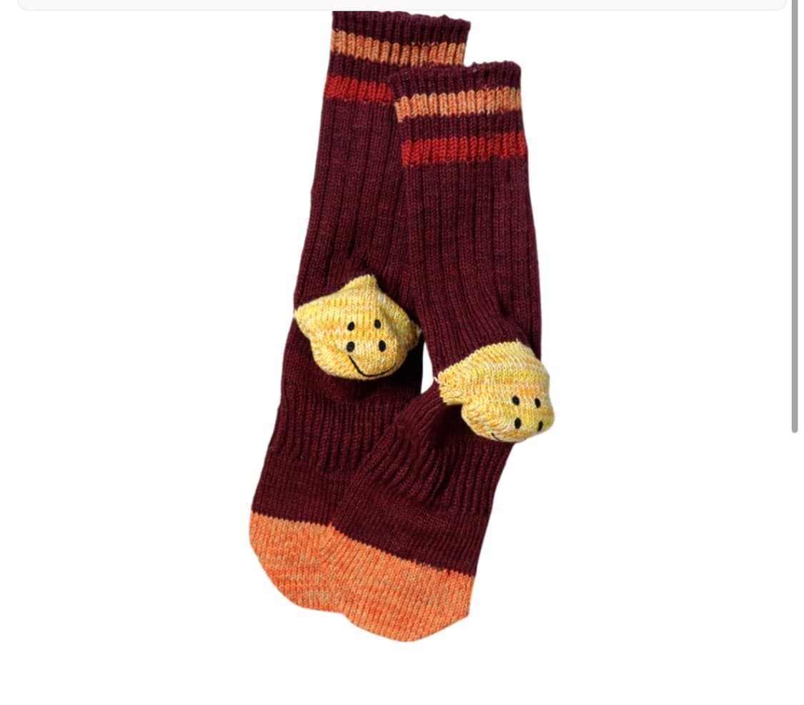 캐피탈 스마일 양말 (Red, OS) 상품이미지1