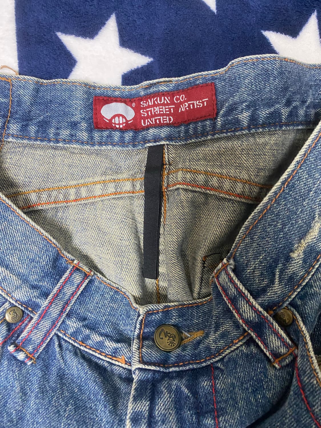 사쿤 레드스티치 데님진 상품이미지2