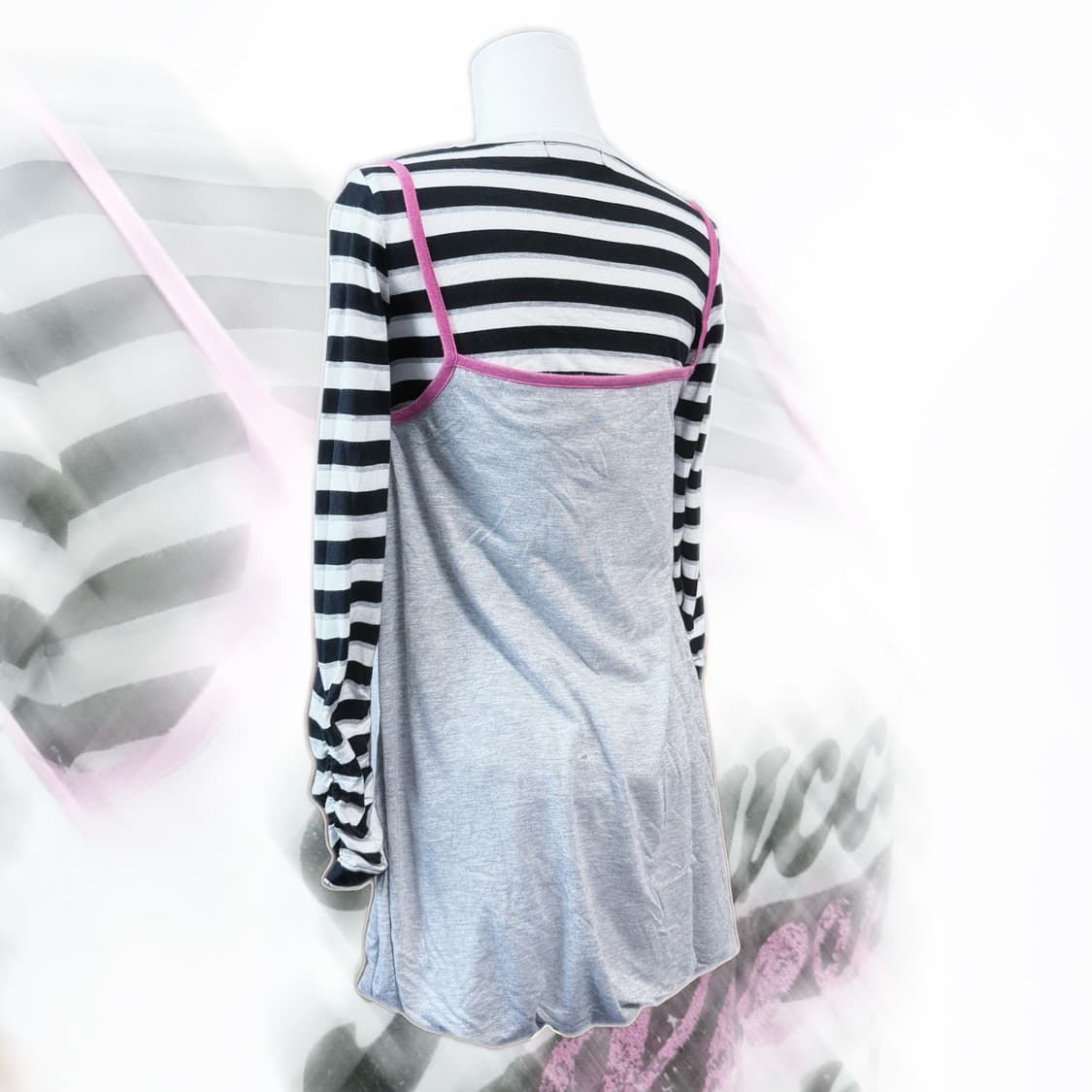 Fiorucci 히메갸루 딱붙 스트라이프 레이어드 롱슬리브 ≽^•⩊•^≼ 상품이미지2