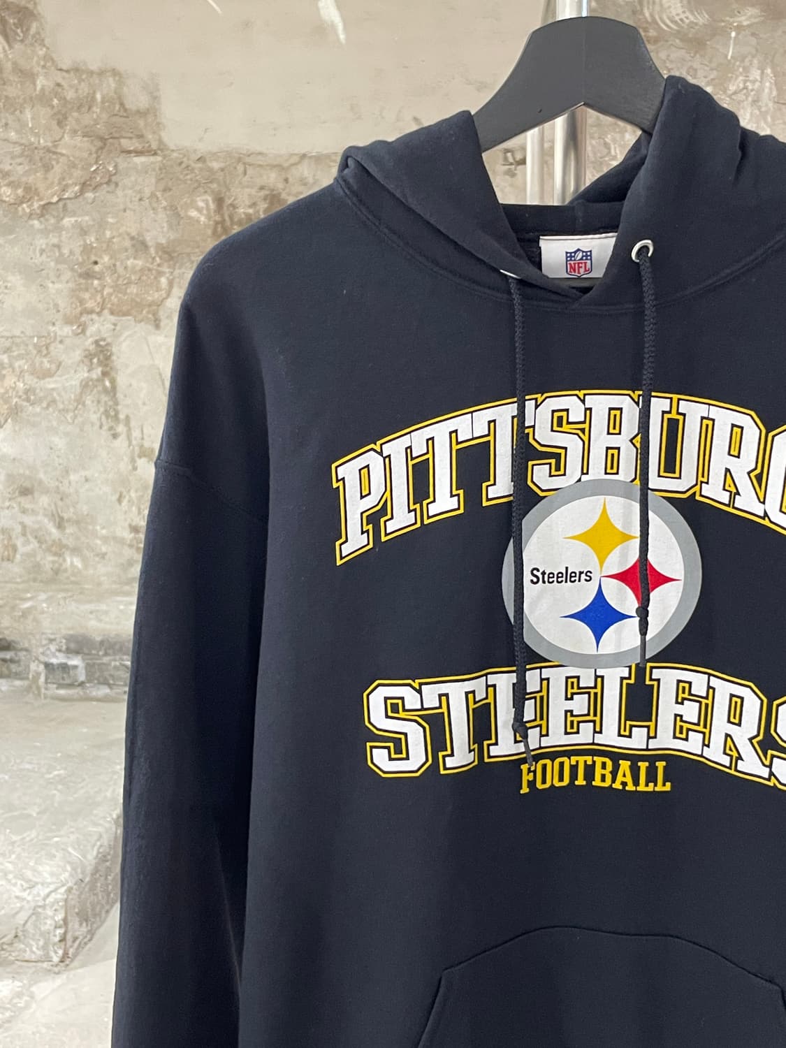 NFL 블랙 피츠버그 스틸러 풋볼 코튼 후디 상품이미지2