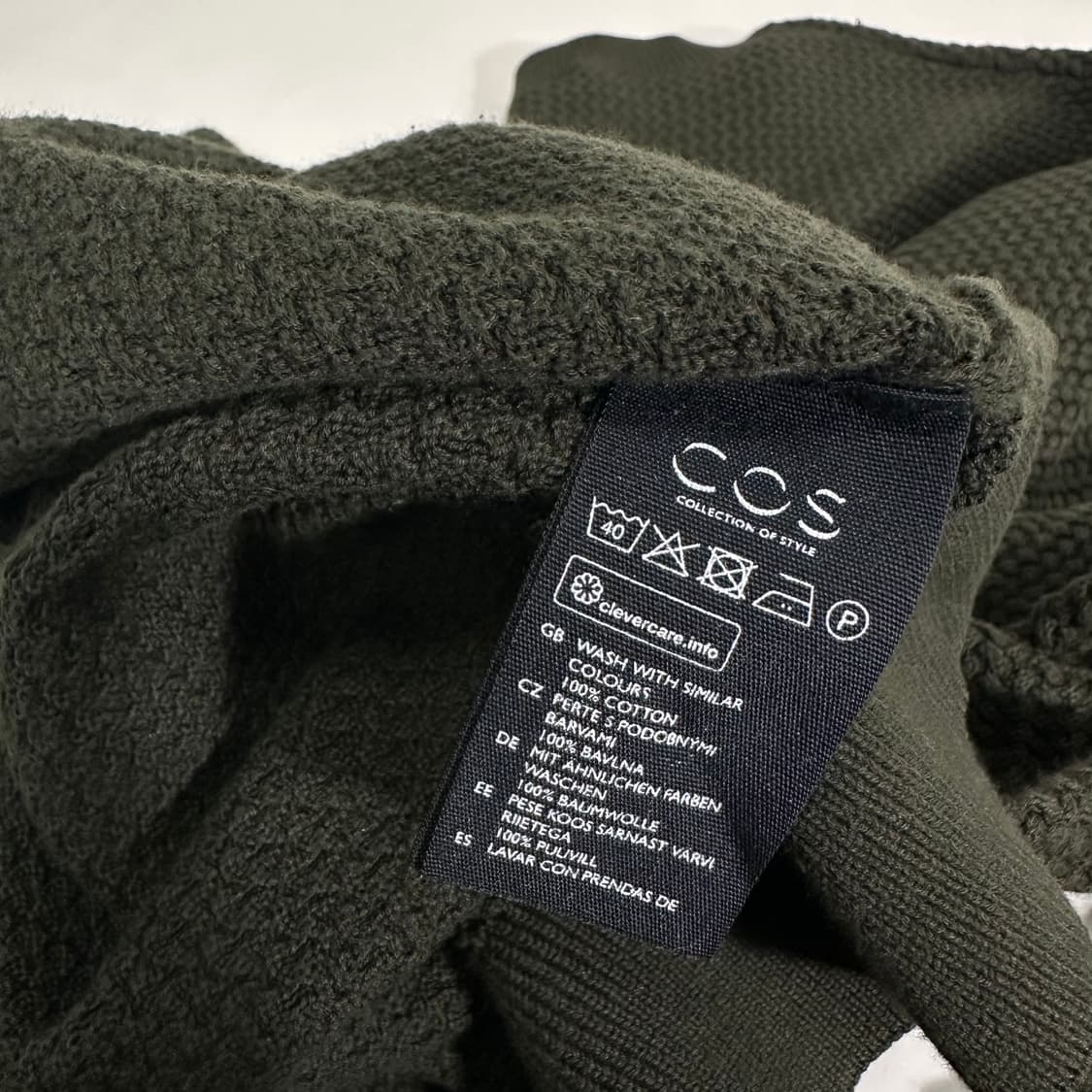 M COS 코스 카키 짜임 라운드니트 상품이미지6