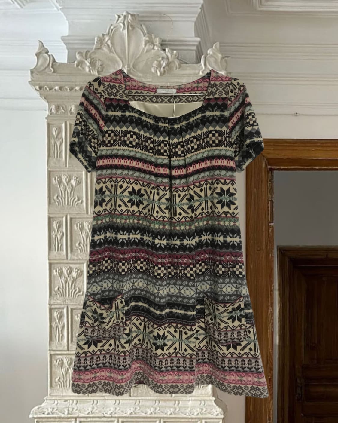  vintage pattern pocket one-piece 상품이미지6