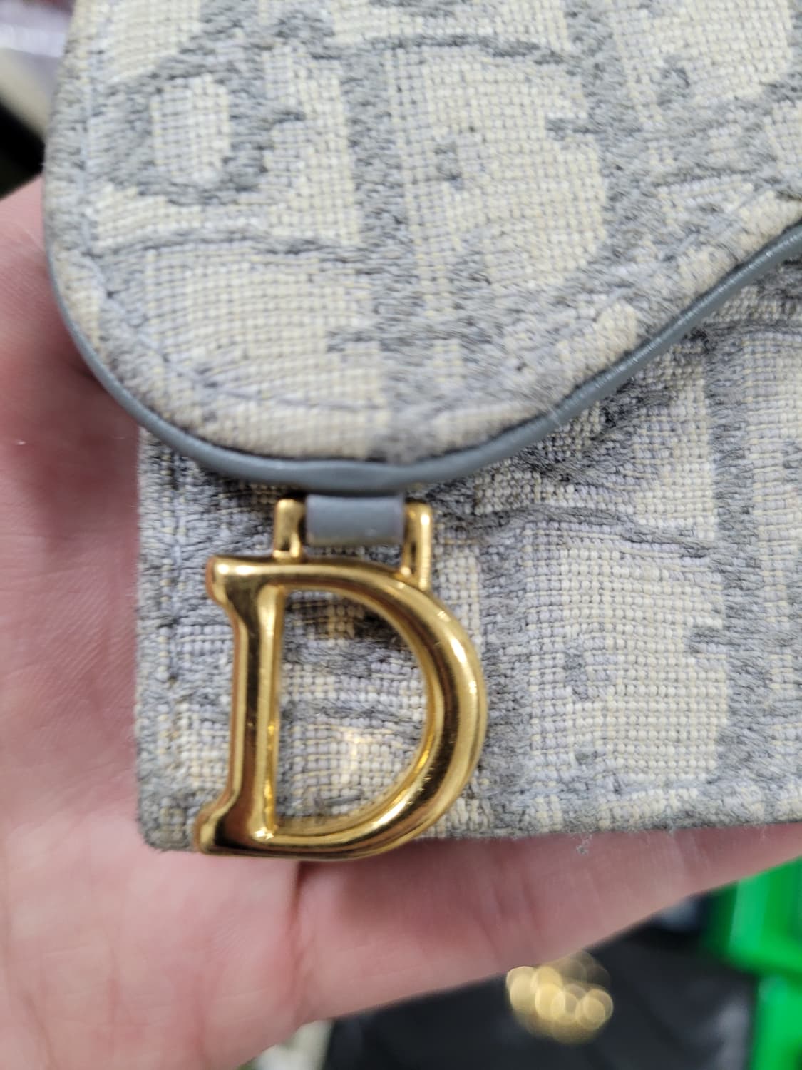 디올 오블리크 새들플랩 그레이 카드지갑 상품이미지2