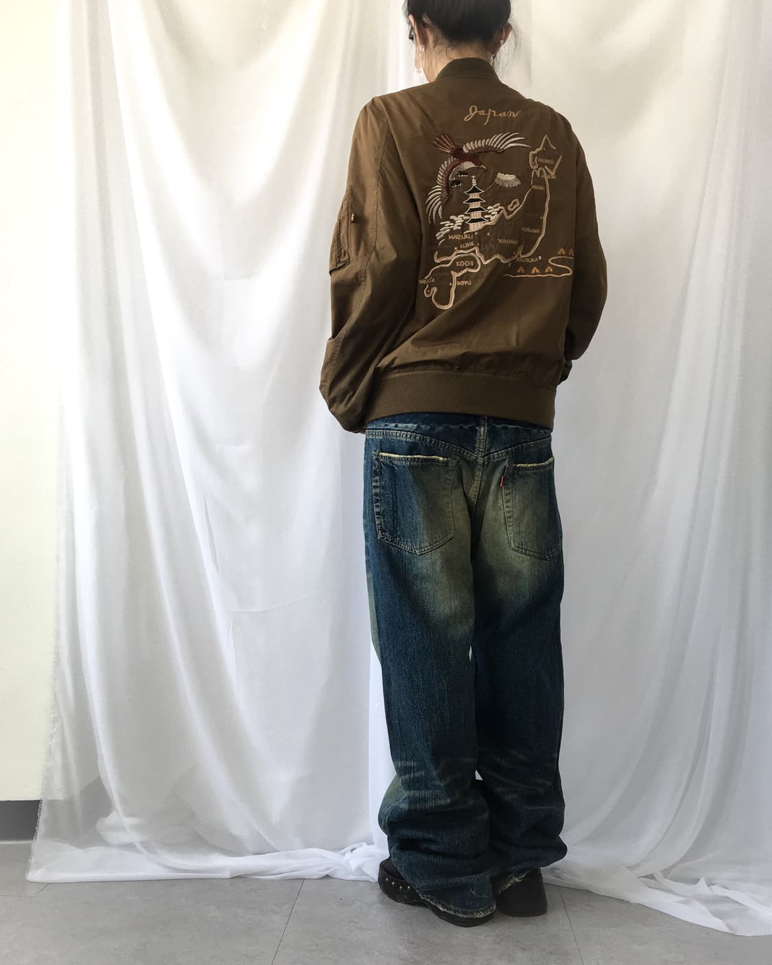Alpha indurstries khaki brown sukajan 상품이미지6
