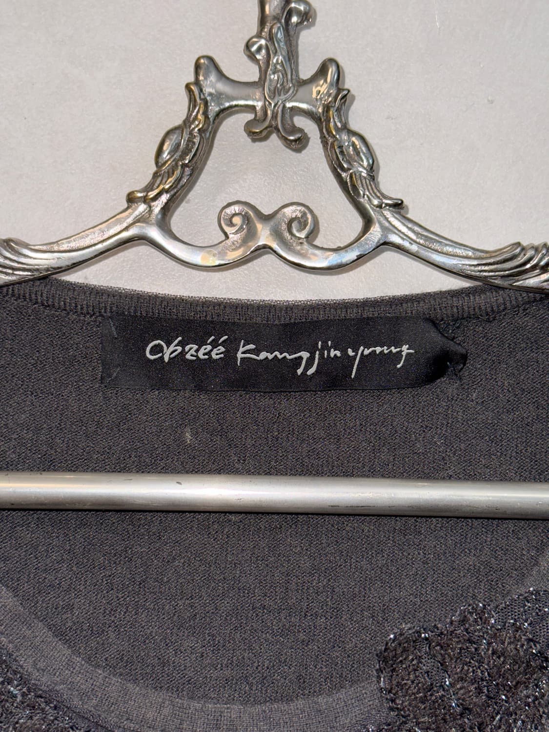 Obzéé charcoal fairy floral lace knit 상품이미지7