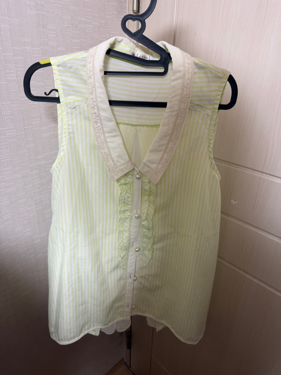 엑시즈팜 레이스 카라 베스트 블라우스 빈티지 모리걸 상품이미지1