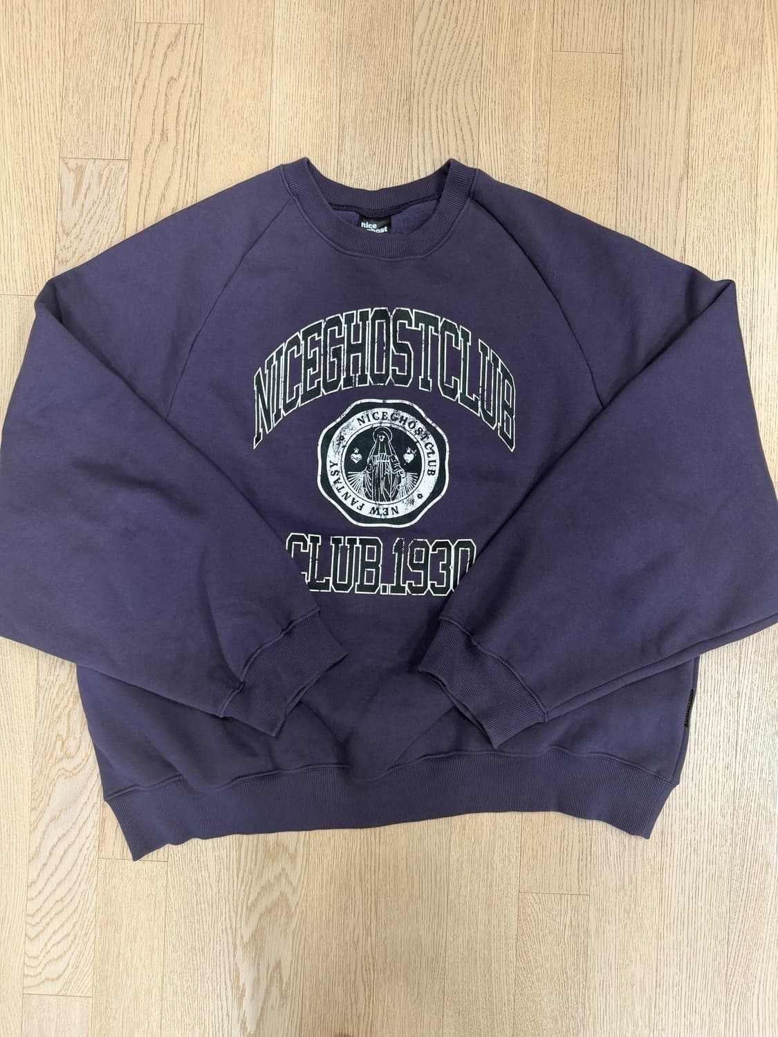 [L] 나이스고스트클럽 클럽1930 스웻셔츠 맨투맨 블랙퍼플 침착맨 상품이미지5