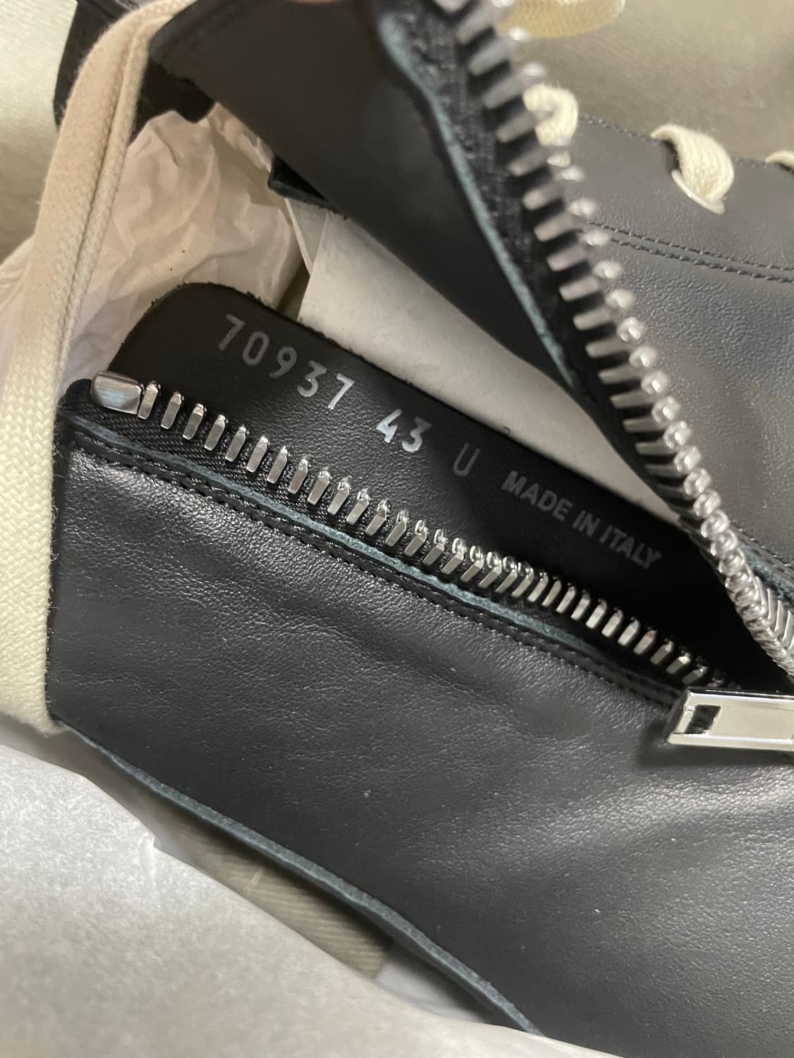 [43,44] 릭오웬스 라몬즈 하이탑 스니커즈 블랙밀크 상품이미지5