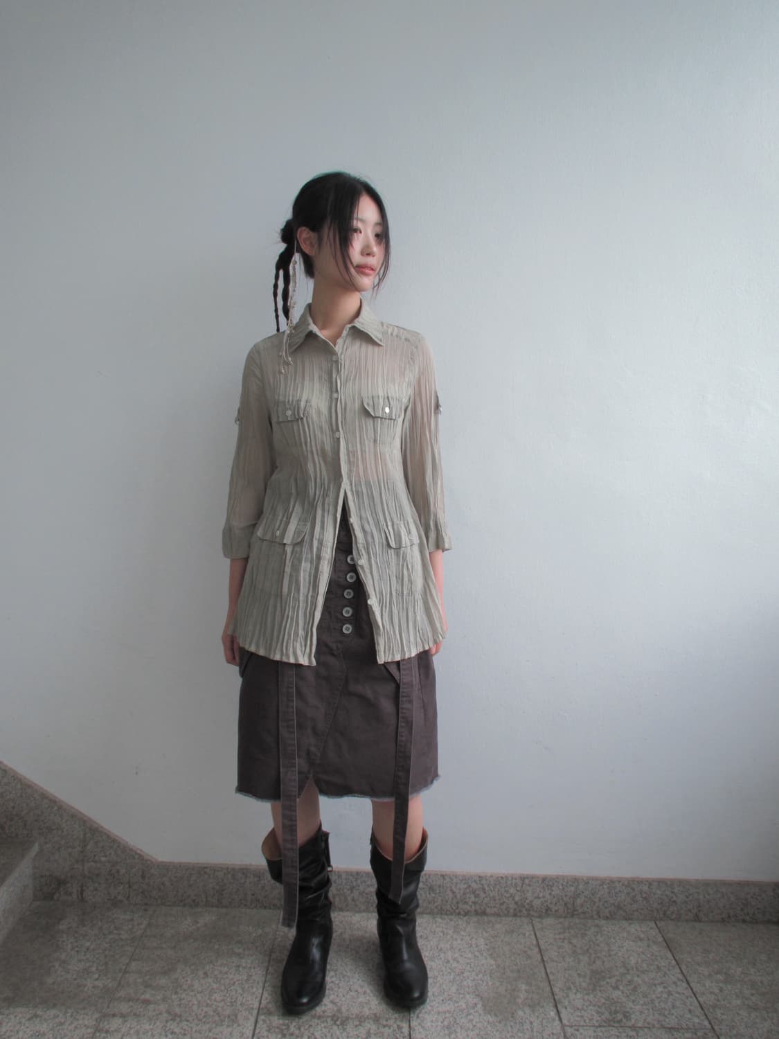 P.Lapim wrinkle blouse 상품이미지2