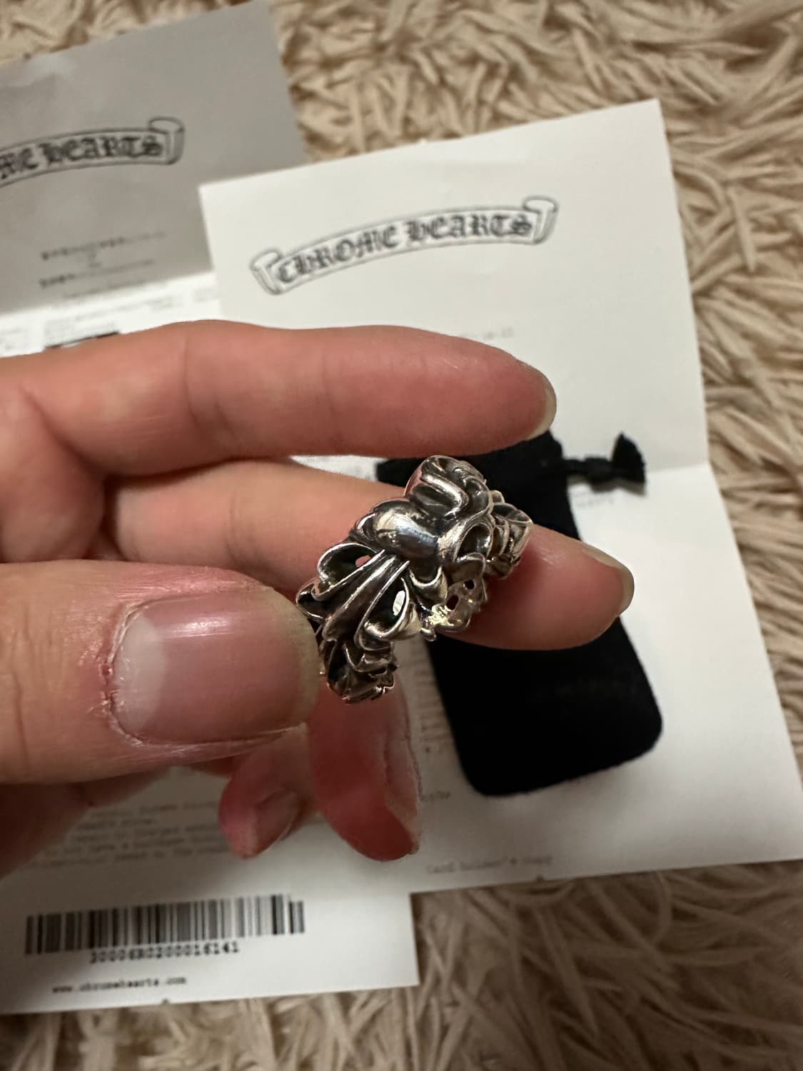 크롬하츠 더블 플로랄 크로스 하트 us7 사이즈 상품이미지2