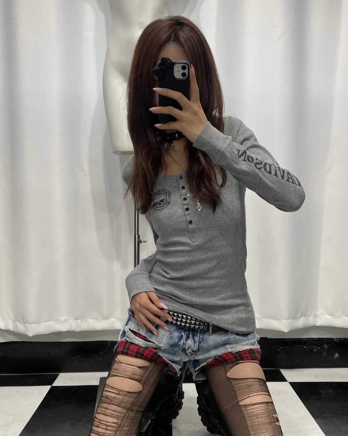 🎸Harley Davidson 그레이 프린팅 롱슬리브🎸 상품이미지3