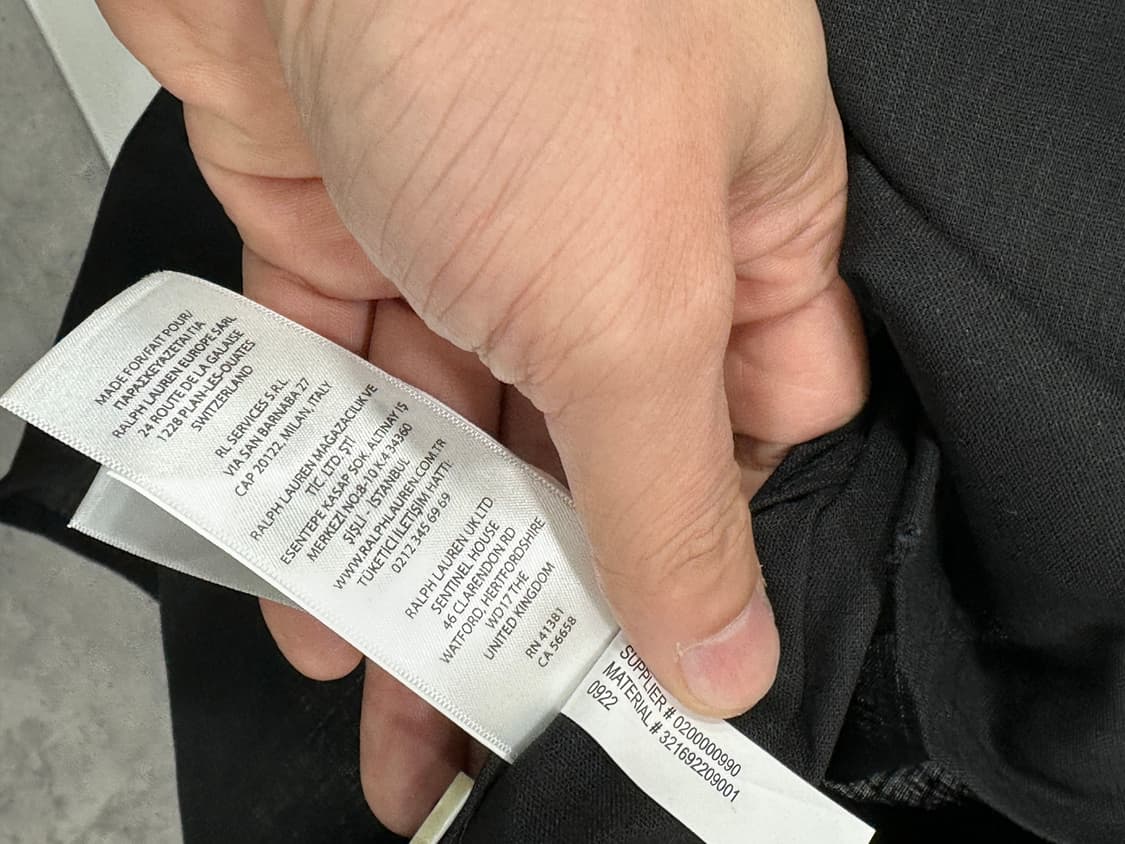 폴로 랄프로렌 포니자수 린넨 셔츠 블랙 S 상품이미지5