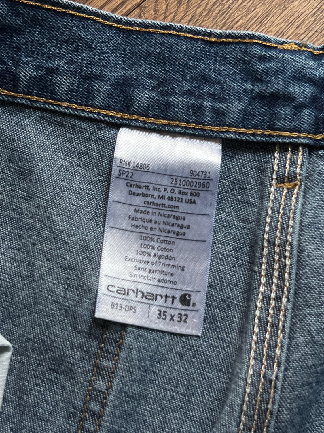 [35]칼하트 USA 싱글니 카펜터 워크 데님 팬츠 상품이미지8
