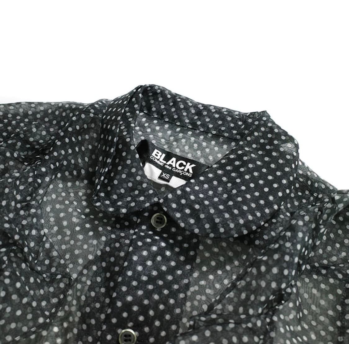 꼼데가르송 블랙 오간자 도트 프릴 블라우스 상품이미지2