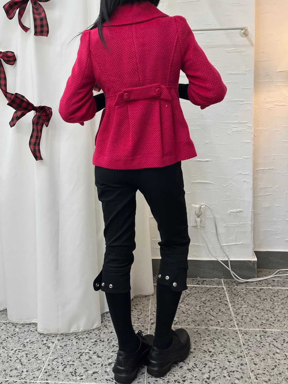 hot pink perl coat 상품이미지3