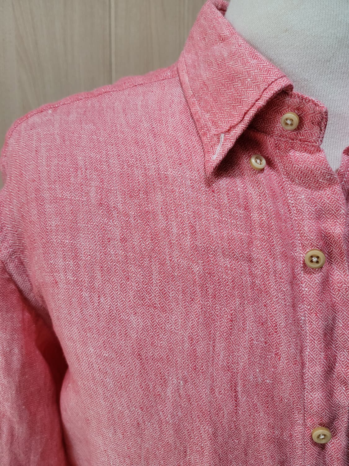 마시모두띠 Massimo Dutti 남자 린넨 셔츠 105 레드 상품이미지3