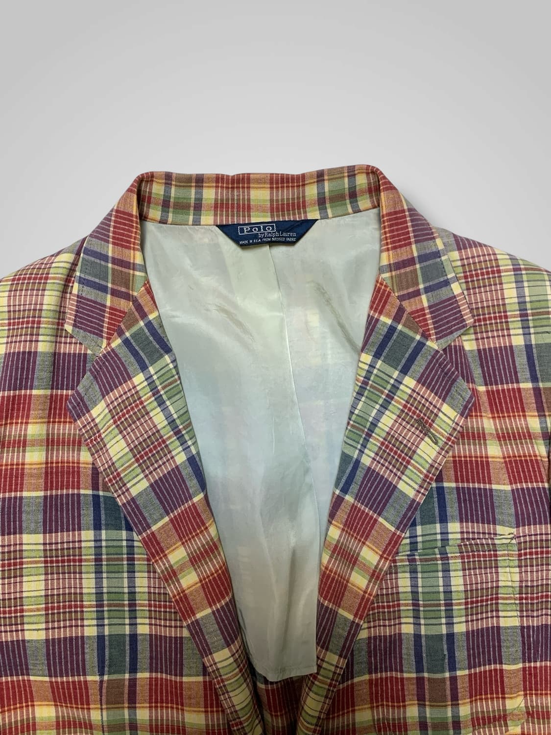 [105]폴로 린넨 체크 블레이저 자켓 상품이미지2