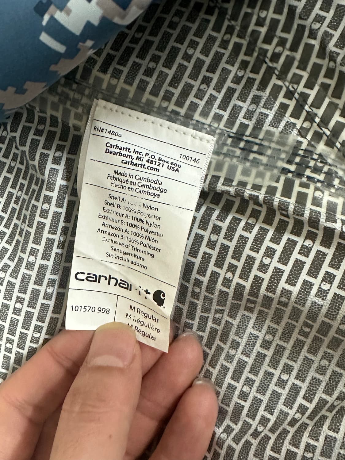 칼하트 카모 자켓 바람막이 상품이미지3