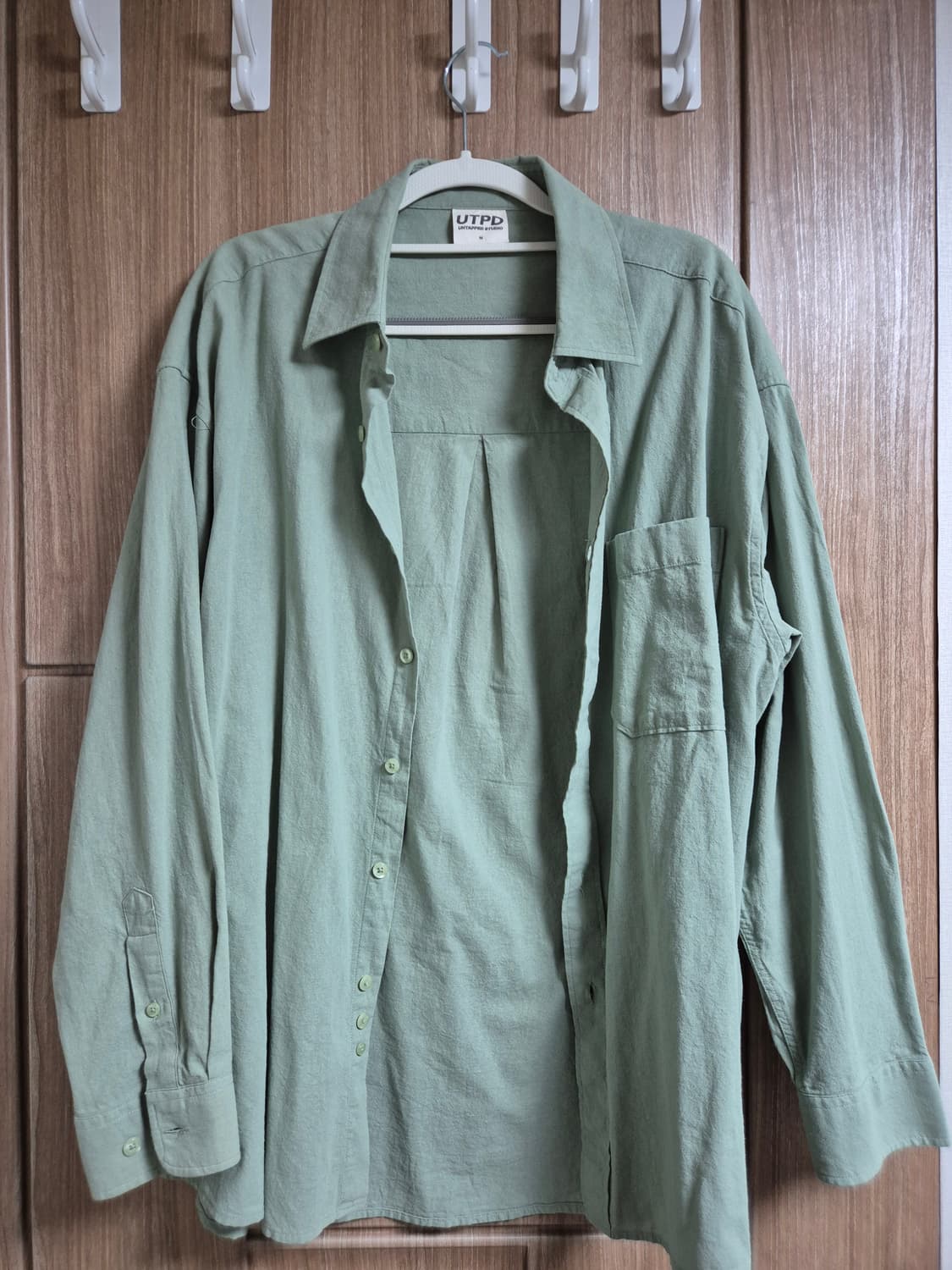 UTPD 시티보이 빅 오버핏 빅사이즈 쿨 린넨 그린 셔츠 M 95 사이즈 상품이미지7