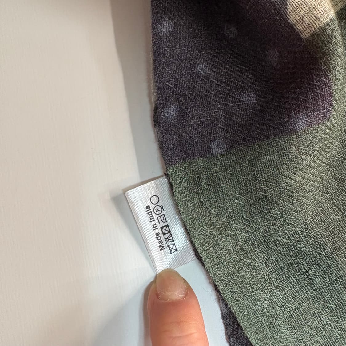 패치워크 패턴 도트 모리걸 히피 wool 머플러 (Made in INDI 상품이미지7