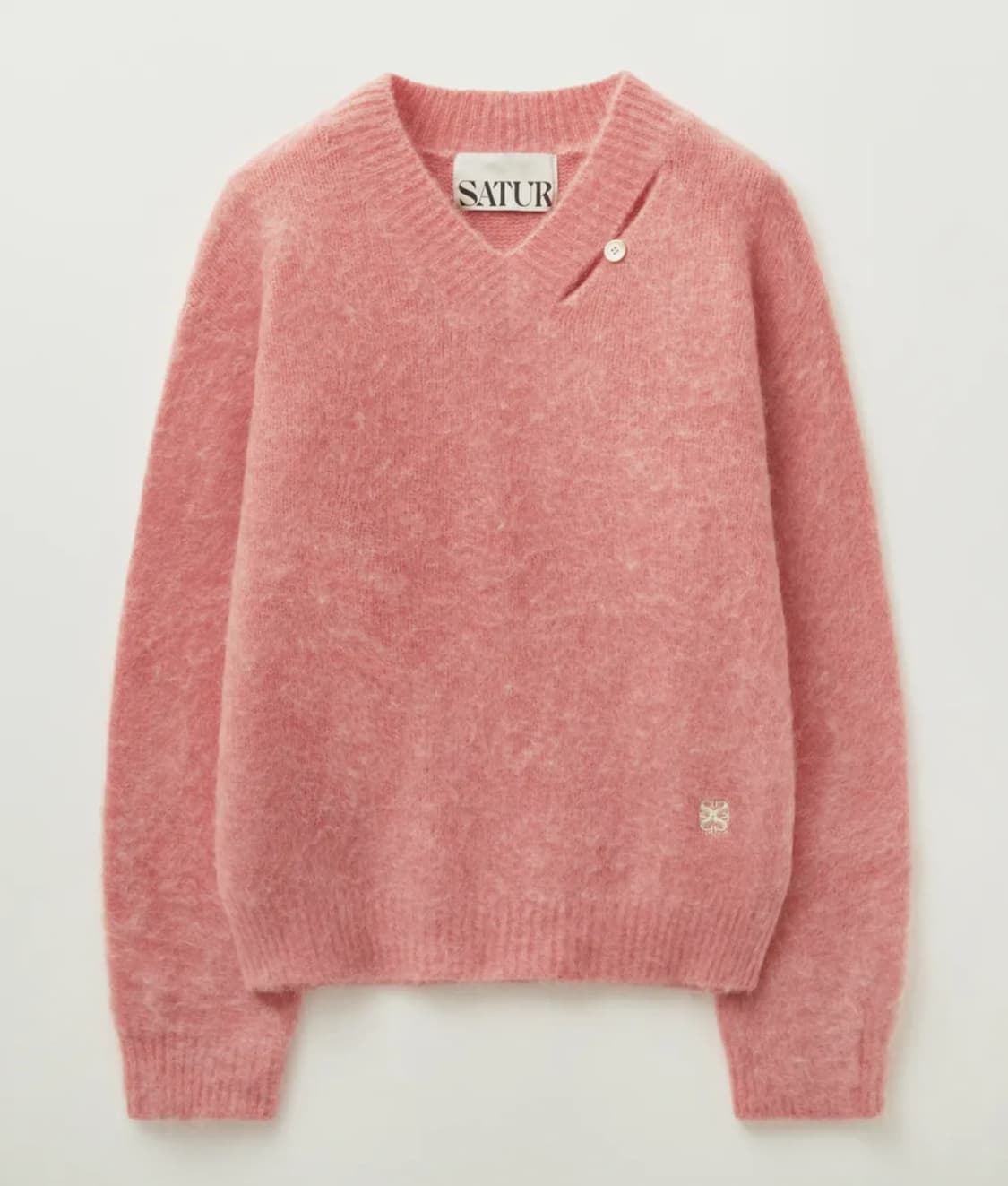 세터 에센 투 톤 모헤어 풀오버 니트 핑크 상품이미지1