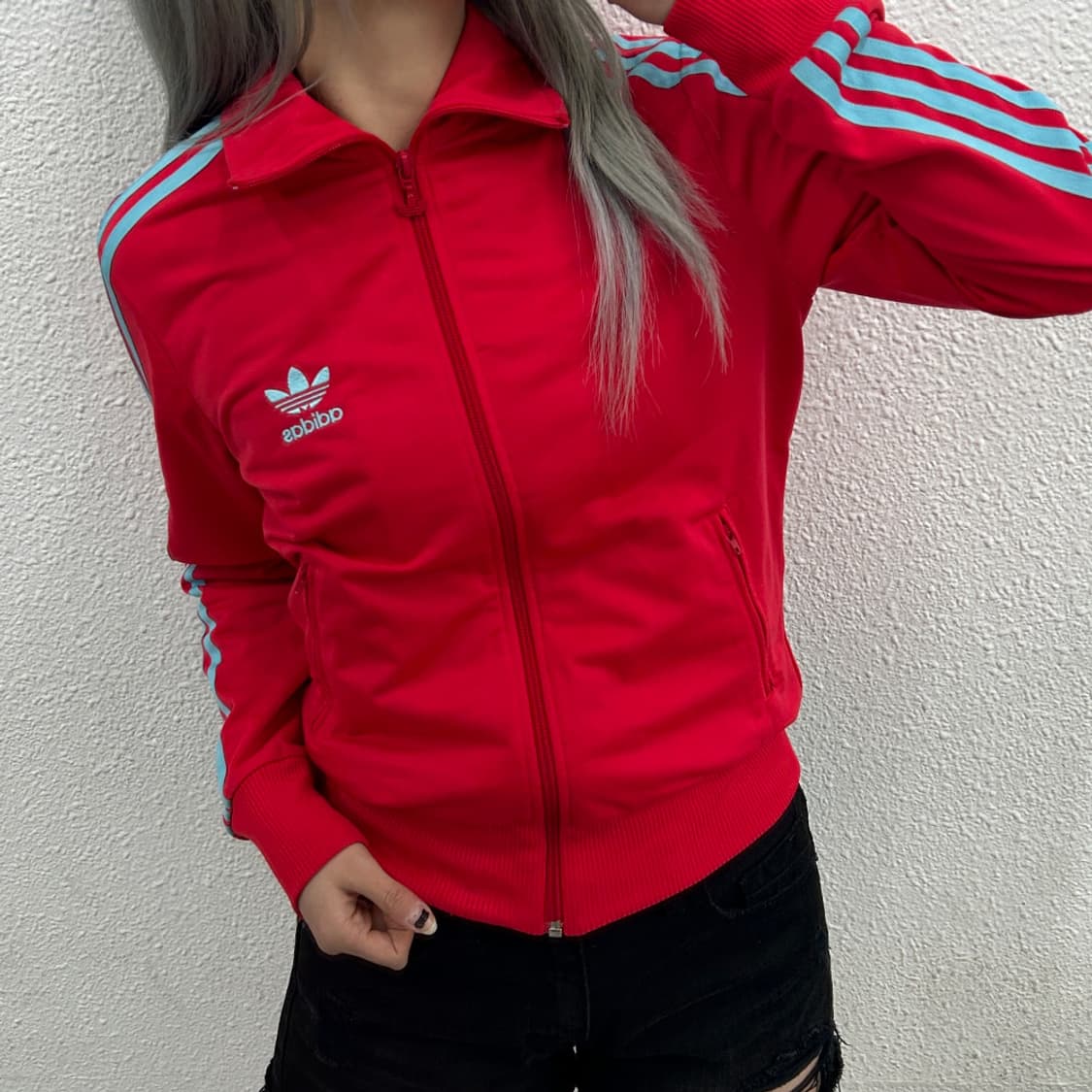 아디다스 베이비블루 라인 핑크 트랙탑 95 상품이미지1