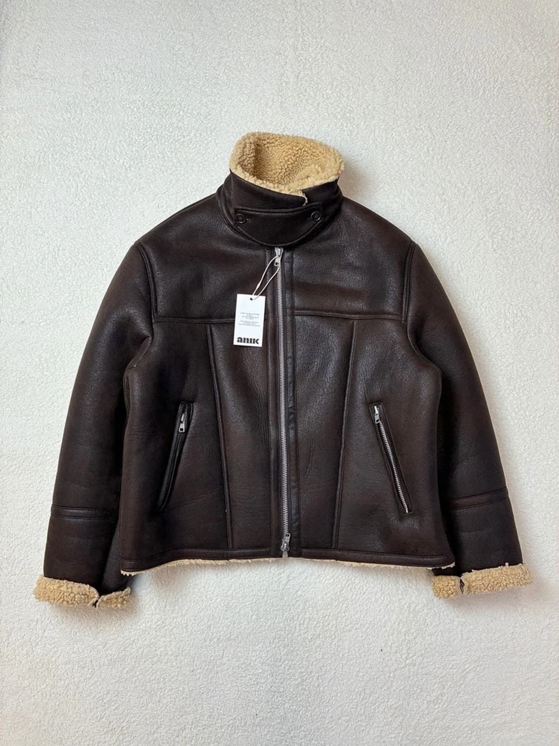 르마드 23FW 하이넥 B-3 투웨이 무스탕 자켓 PN5742    상품이미지1