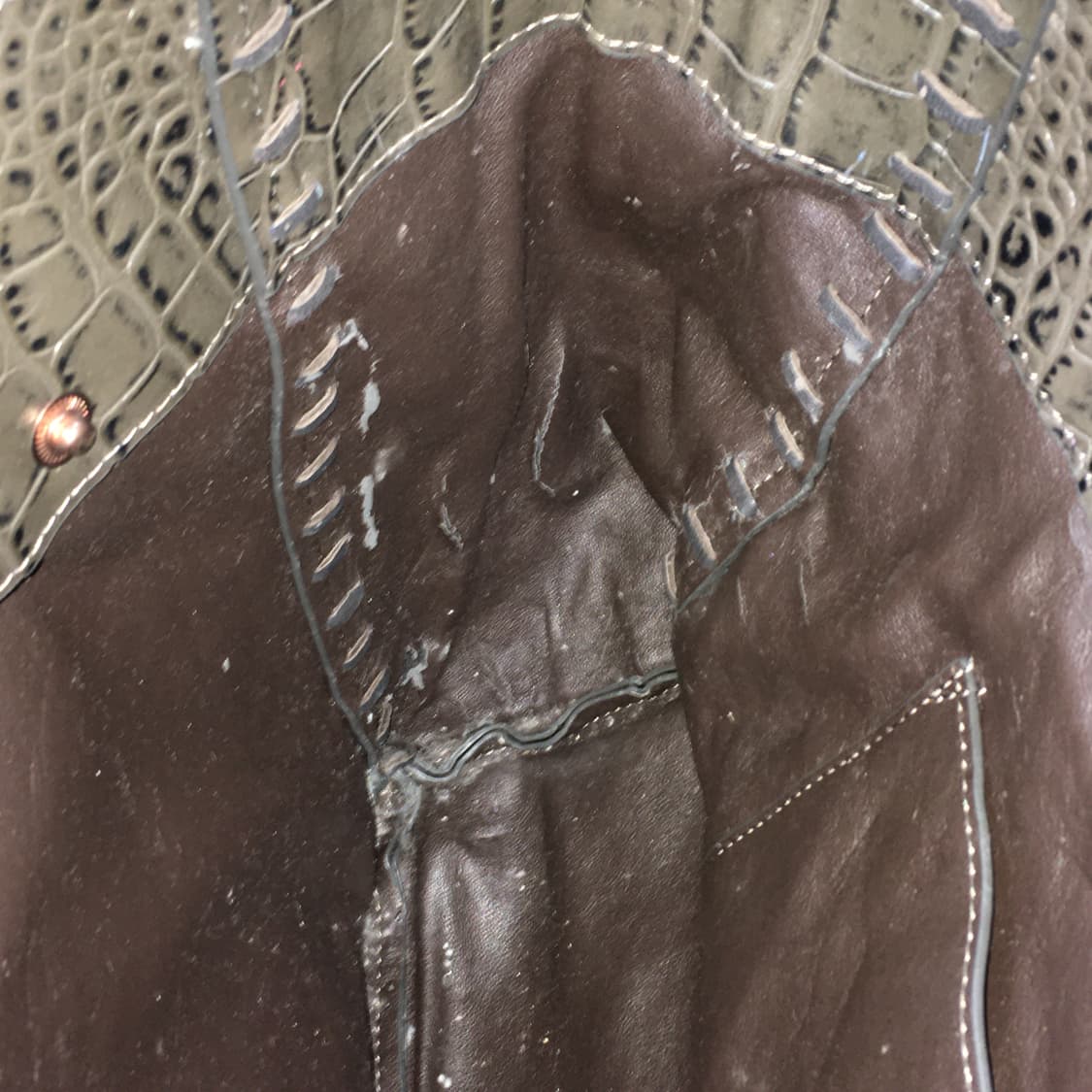 투티/0346 LANVIN 가죽 숄더 핸드백 브라운 카키 유니크 Y2K 상품이미지8