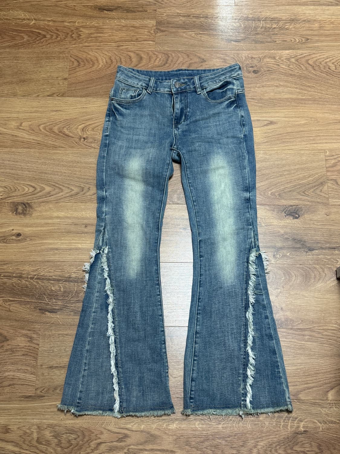 갸루 y2k 코디 세트 레오파드 브라운 큐빅 탑 + 부츠컷 상품이미지3