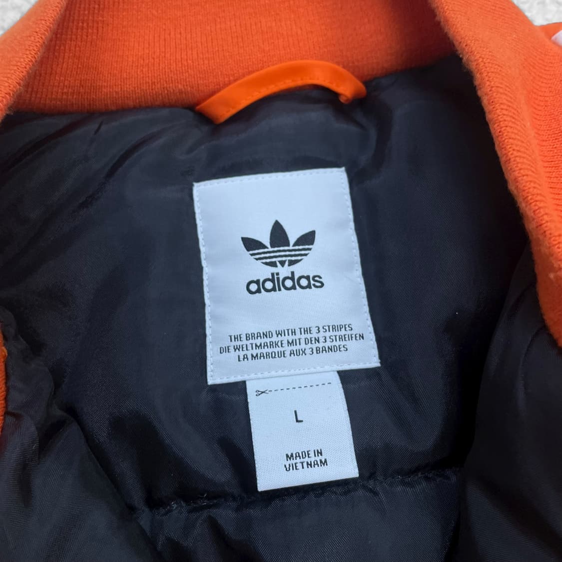 아디다스 트레포일 로고 봄버 패디드 점퍼 오렌지 상품이미지4