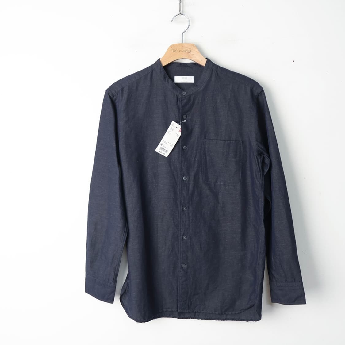 95/새상품 유니클로 린넨코튼 노카라 셔츠 상품이미지1