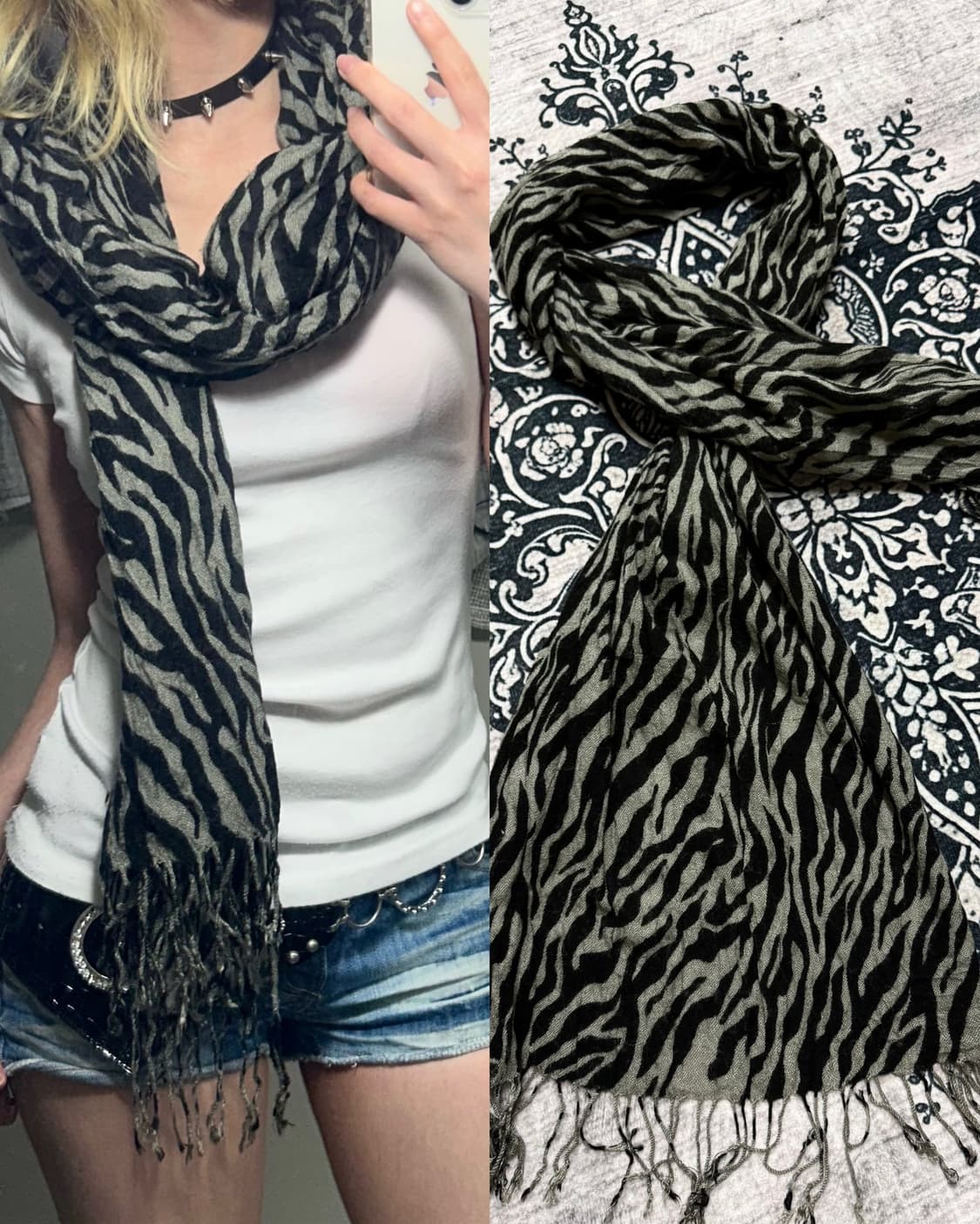 zebra pattern scarf 상품이미지1