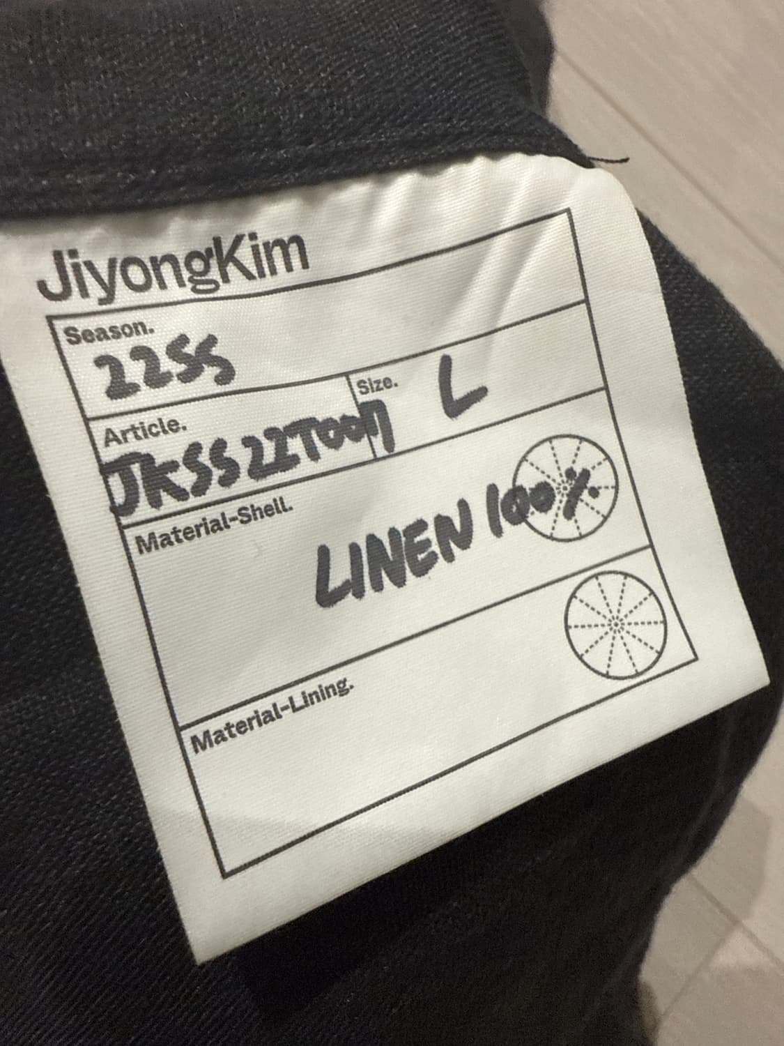 jiyong kim 22s L사이즈 린넨 상의 판매합니다 상품이미지2