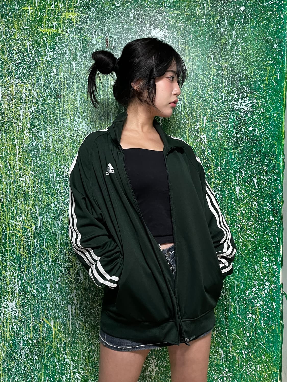 아디다스 이화여대 딥그린 스몰로고 져지 XL 상품이미지4