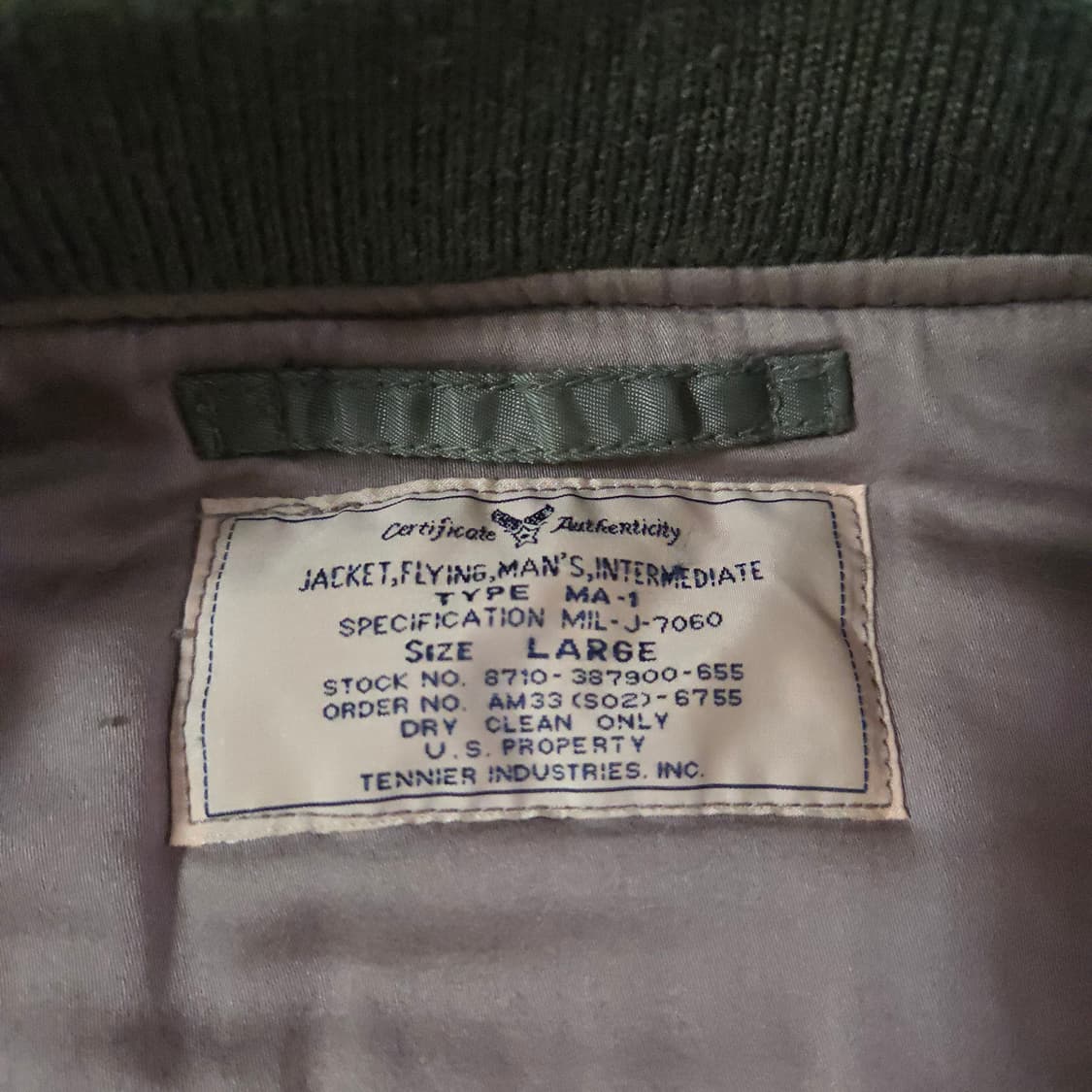 엑스톤즈 테니어 ma-1 플라이트 봄버 자켓 L 상품이미지10