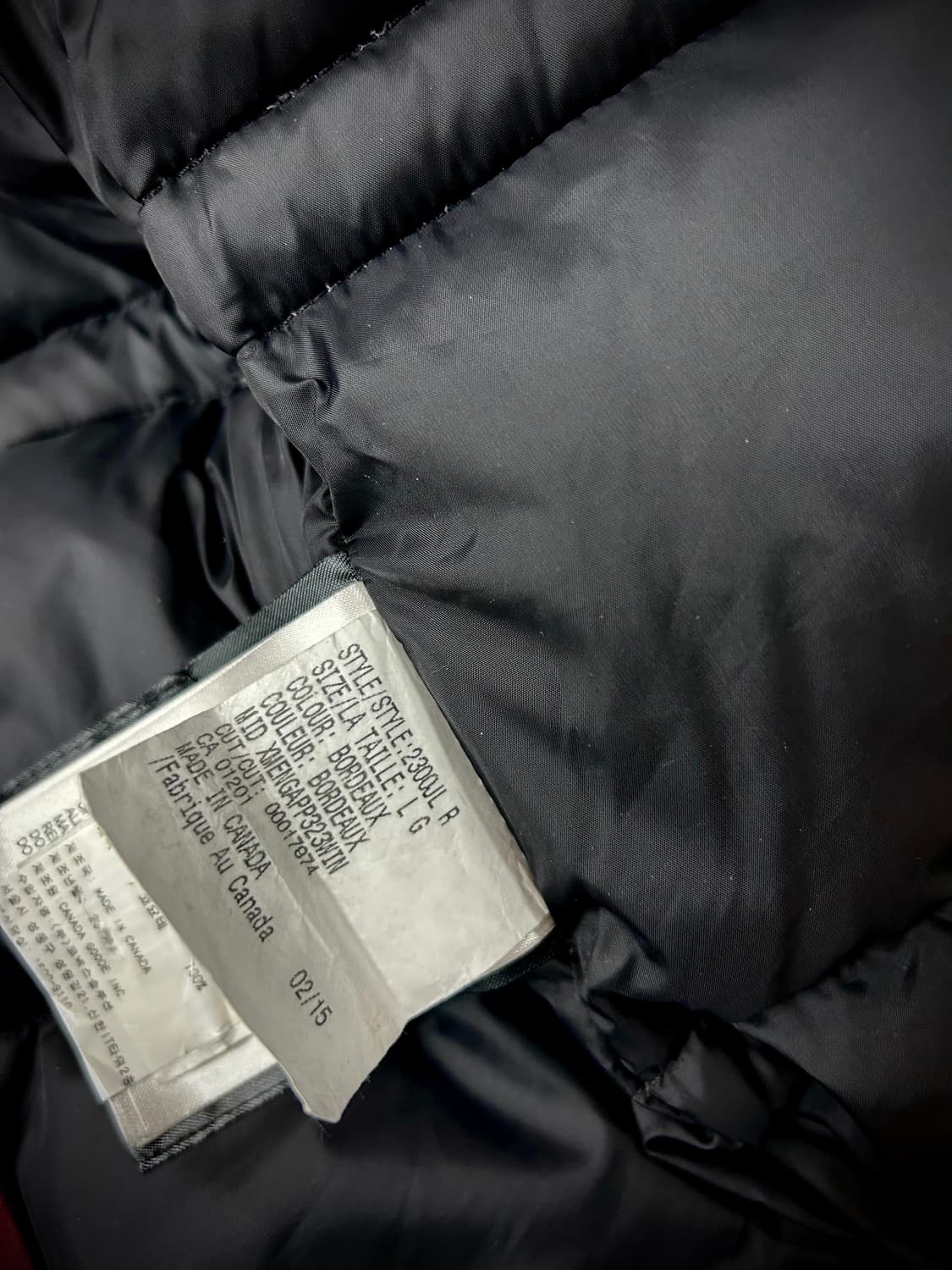 캐나다구스 버건디 패딩(M/55~66) 상품이미지10