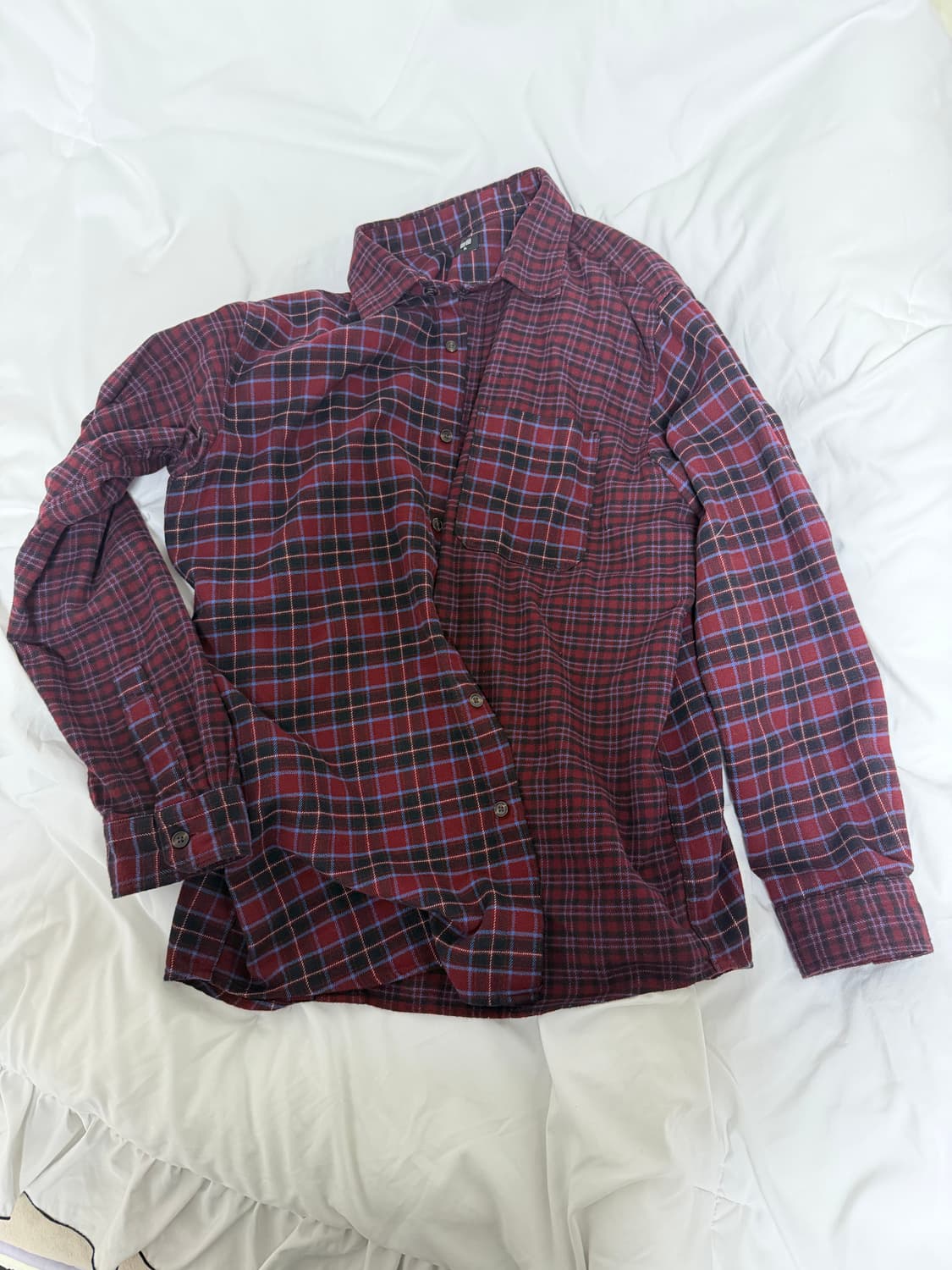 유니클로 폴란넬 체크 셔츠 XL 상품이미지2