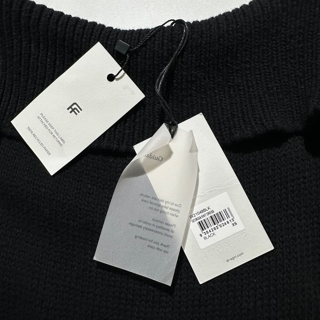 (새상품) 세인트 아그니 조지아 니트 드레스 블랙 상품이미지6