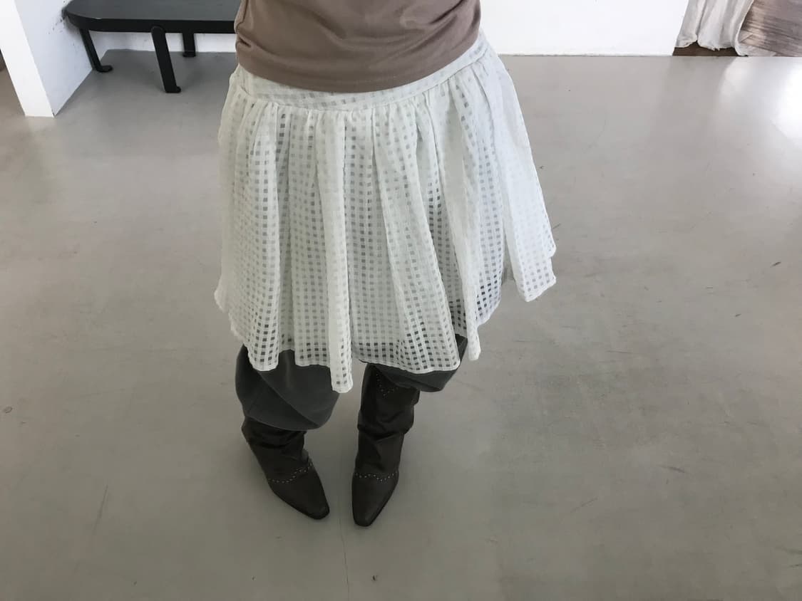 vintage ivory pattern skirt 상품이미지3