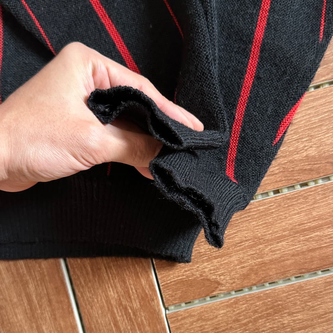 80‘s Matsuzakaya wool striped polo knit 상품이미지7