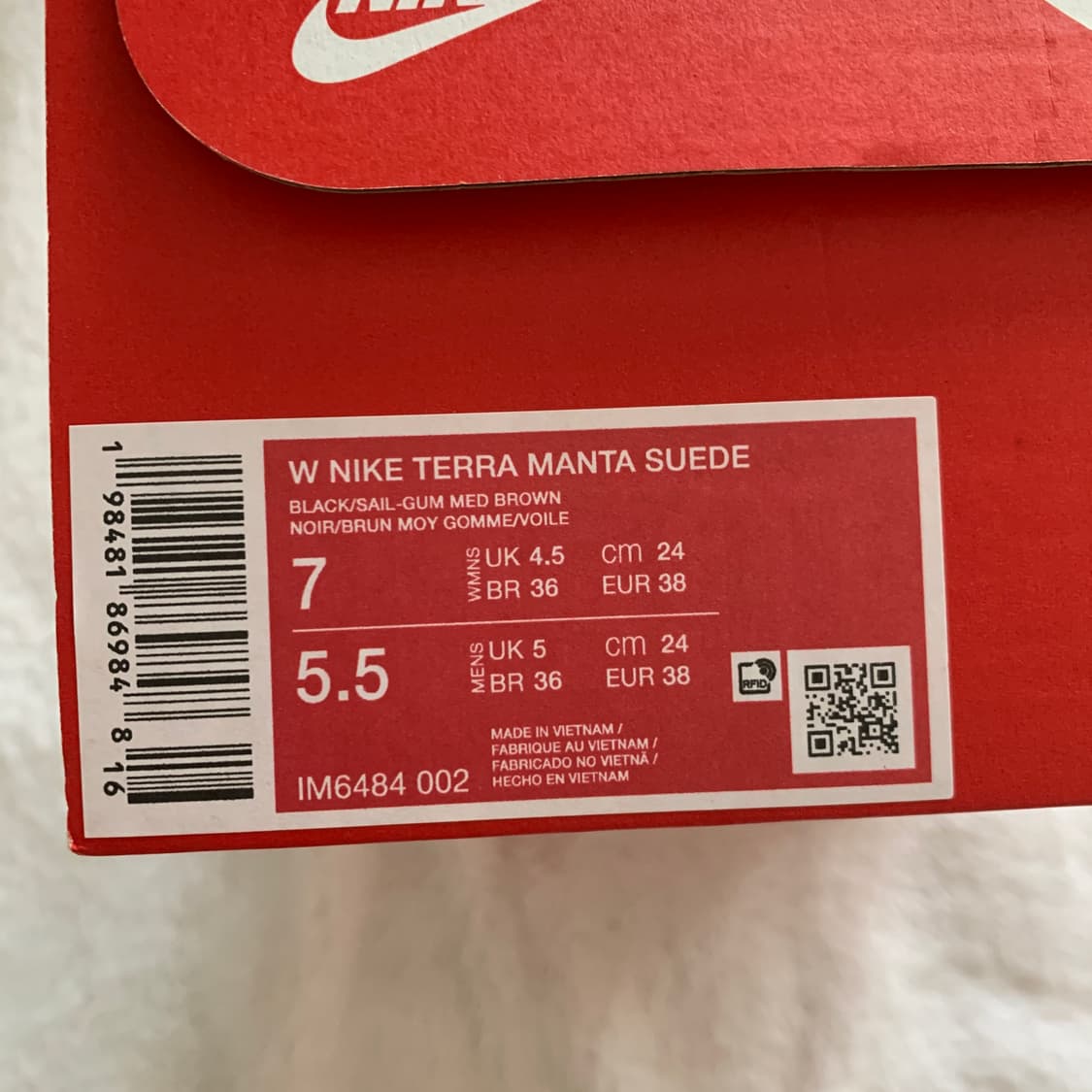 나이키 NIKE 테라 만타 스웨이드 블랙 스니커즈 (새상품) 상품이미지8