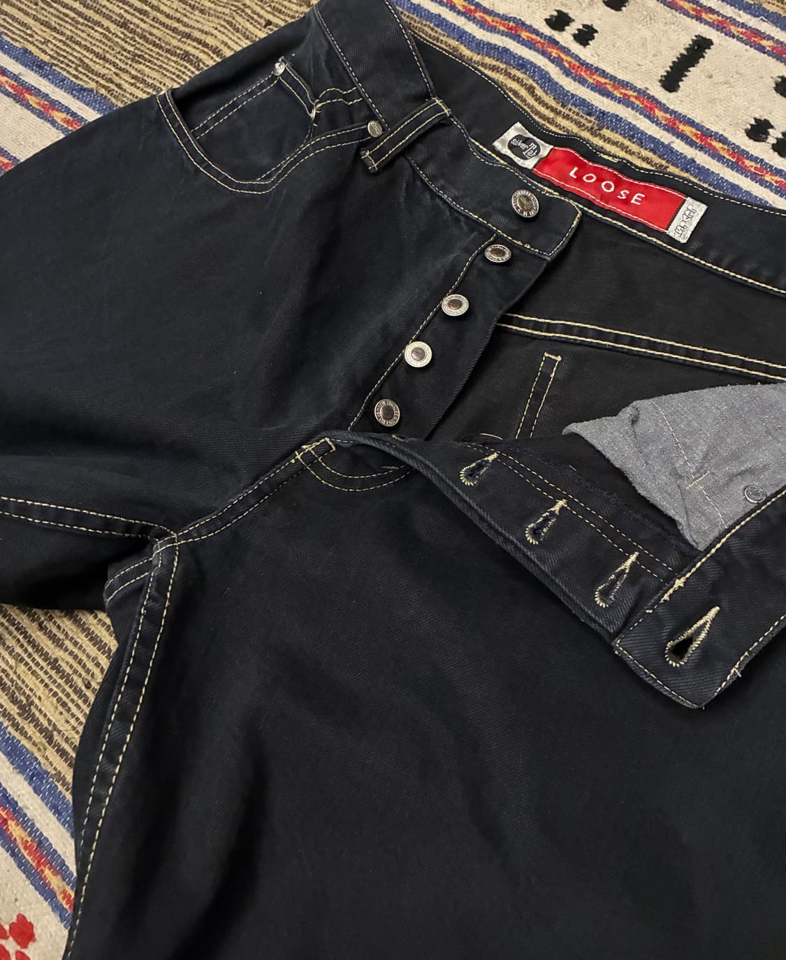 (30~31)00s Levis 리바이스 실버탭 루즈핏 흑청 데님 청바지 상품이미지3