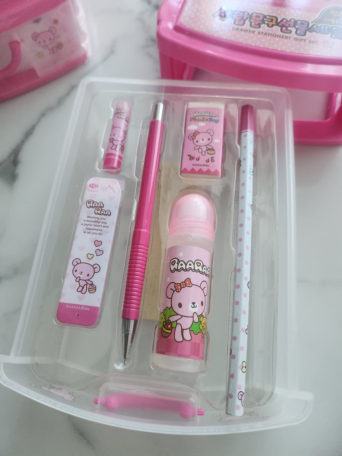 고전문구) 정리함 겸용 서랍장 문구 선물세트 6종 상품이미지4