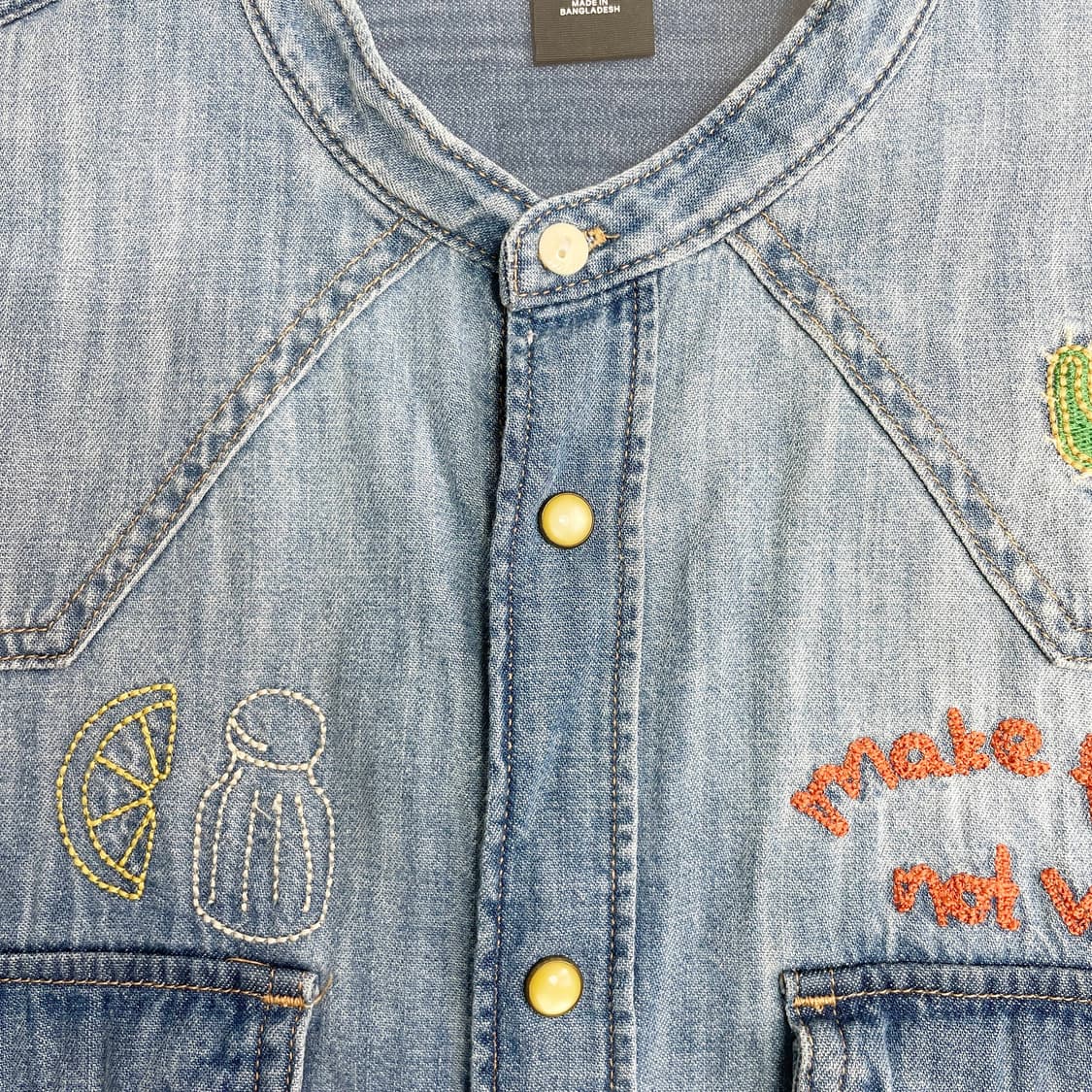 B1 빈티지 라이트 데님 웨스턴 셔츠 M사이즈 상품이미지3