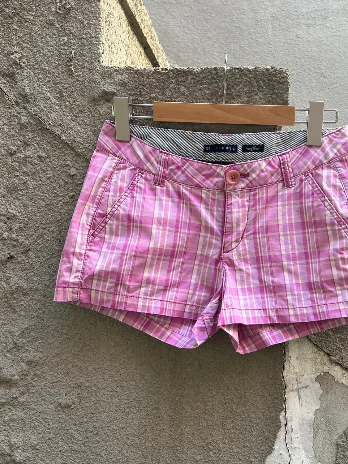 Candy Pink Plaid Mini Shorts 상품이미지3