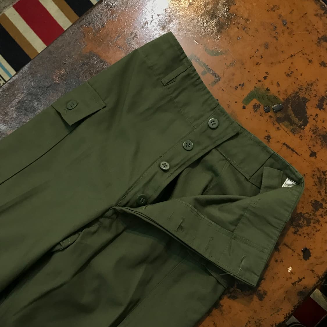 80s Kor 한국군 밀리터리 카고 퍼티그 팬츠 허리 25 사이즈 상품이미지7