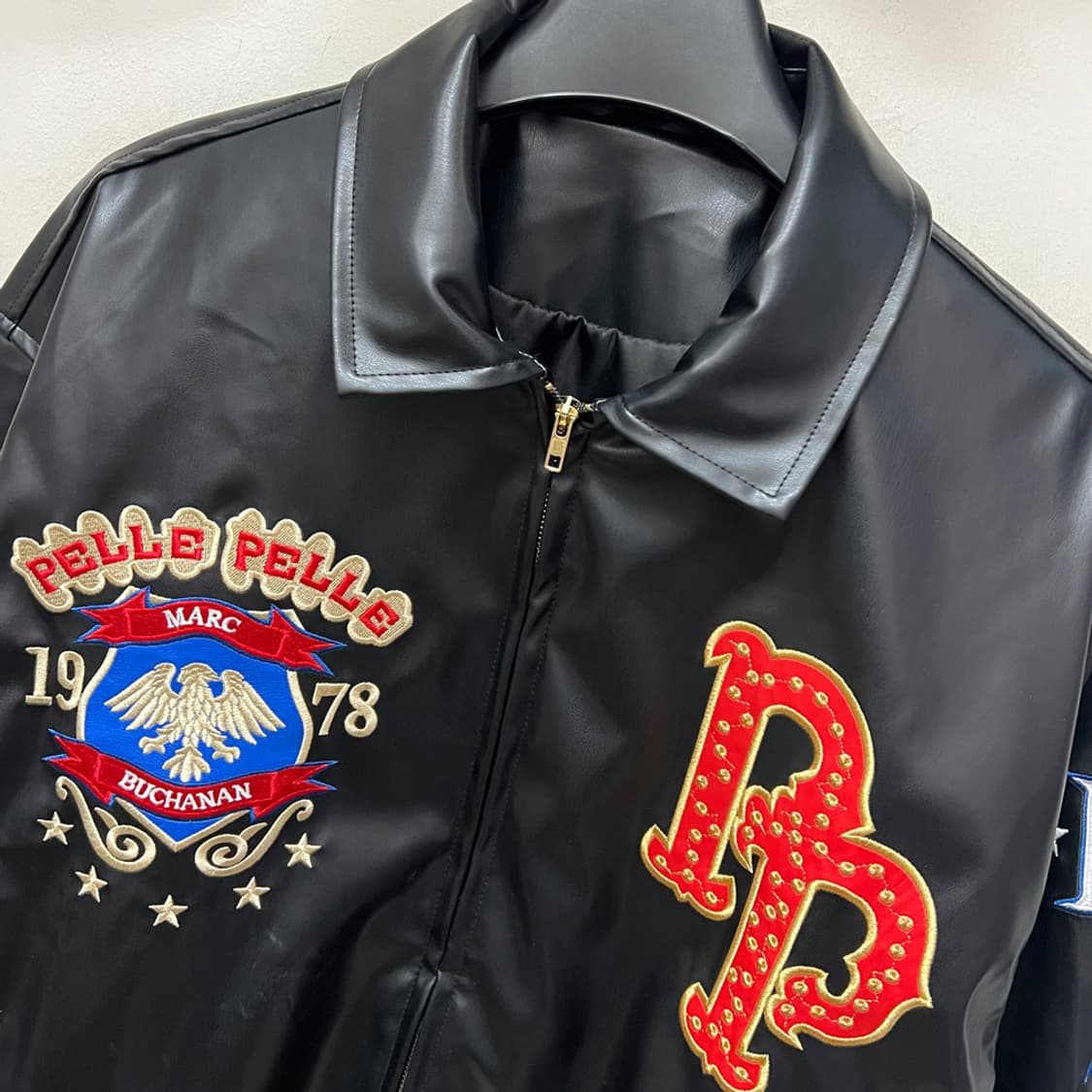 VTG 빈티지 펠레펠레 패치 레더 자켓 XL급 상품이미지4